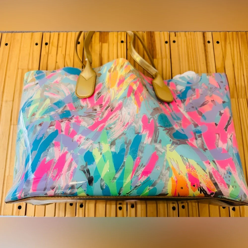LILY PULITZER Multicolor Plastic Tote Bag - Picture 6 of 13